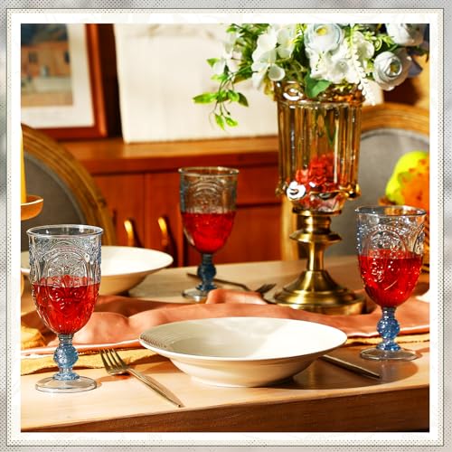 Blue Plastic Wine Goblets Set of 36 - 10oz Vintage Dinnerware - Variation of THIS listing