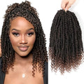 Pre-Looped Passion Twist Crochet Hair 10 Inch - T1B/30, 8 Packs