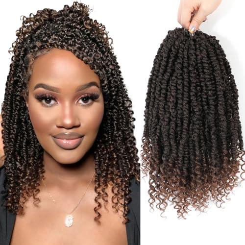 Pre-Looped Passion Twist Crochet Hair 10 Inch - T1B/30, 8 Packs