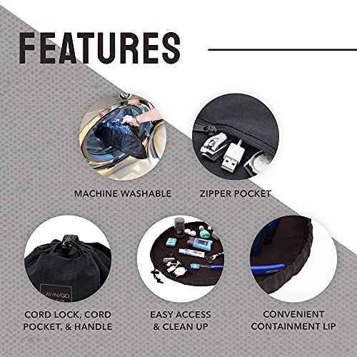 Lay-n-Go Grey Water-Resistant 4-in-1 Drawstring Toiletry Bag - Travel Organizer