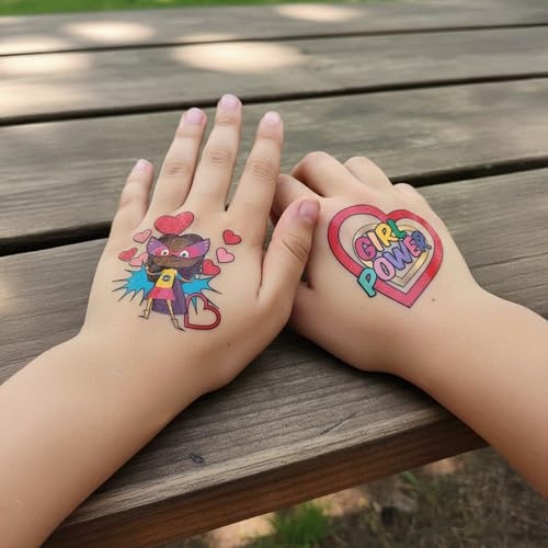PapaKit 36 Pc Superhero Temporary Tattoo Set - 18 Individually Wrapped Sheets | Birthday Party Favors, Classroom Rewards, Goodie Bag Fillers