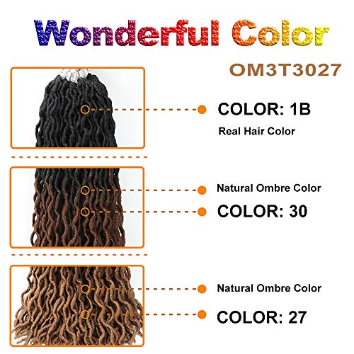 Eliza 24 Inch Wavy Gypsy Faux Locs Crochet Hair OM3T3027 - 7 Packs Goddess Locs for Black Women