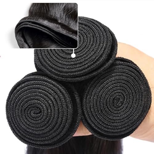 Human Hair Body Wave Bundles 22-26 Inch Virgin Brazilian Hair Extensions, 3 Pack