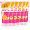 Apricot Facial Scrub 6 oz Pack of 6 - Gentle Exfoliating Skin Cleanser with Walnut Shells