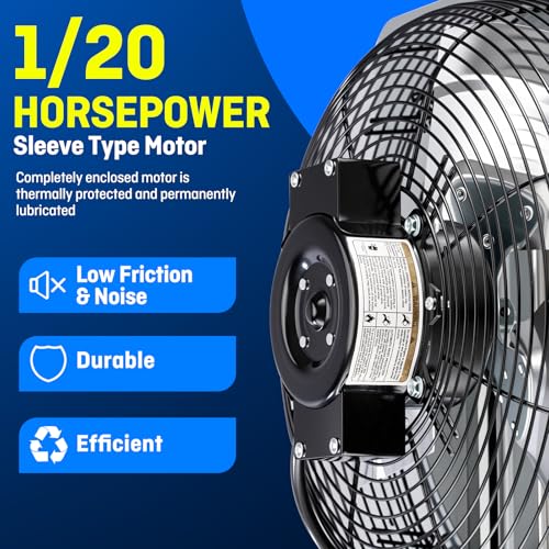12-Inch Wall Mounted Shutter Exhaust Fan with Thermostat & Variable Speed Control
