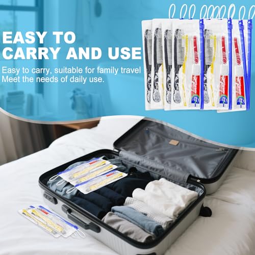 50 Sets Disposable Toothbrushes with Toothpaste & Travel Hygiene Kit - Bulk
