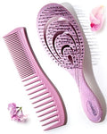 Detangling Hair Brush and Wide Tooth Comb Set for All Hair Types