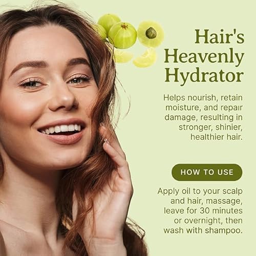 Bella Terra Oils - Organic Amla Oil 8 oz - Harvested from Bitter Organic Amlas, Famed for its Vitamin C&E & Omega-6&9, Cold-Pressed Elixir for Skin