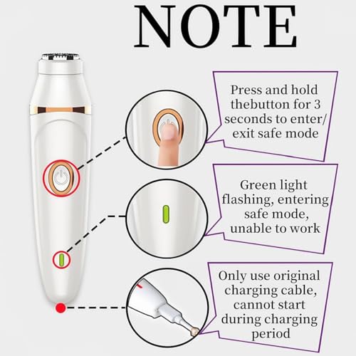Pluxy Epilator 3.0 Women Face Epilator£¬7-in-1 Painless Body Shaver and Facial Epilator, Pluxy Hair Removal for Face,Rechargeable Hair Removal kit for Facial, Legs, Bikini, Armpit(L)