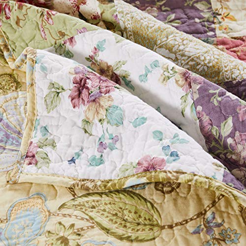 Full/Queen Cotton Patchwork Reversible Quilt Set - Blooming Prairie, 3-Piece