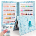 Magnetic Nail Color Book Blue - 120 Nail Swatch Chart with 168 Tips & Labels