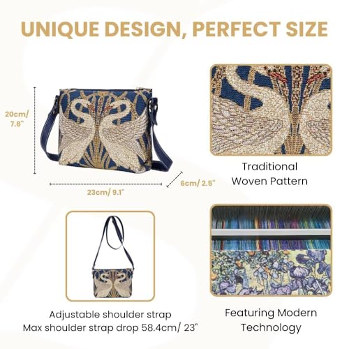 Signare Tapestry Women Bags inspired by Walter Crane, The Swan