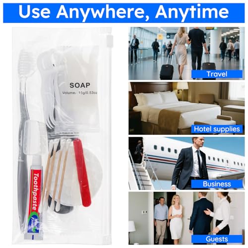 20-Pack Travel Hygiene Kits with Toothbrush, Toothpaste, Soap, and Personal Care Items