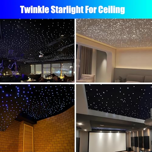 WEBUPAR 16W Car RGBW Fiber Optic Star Headliner Kit 550 pcs 13.1ft Twinkle & Music