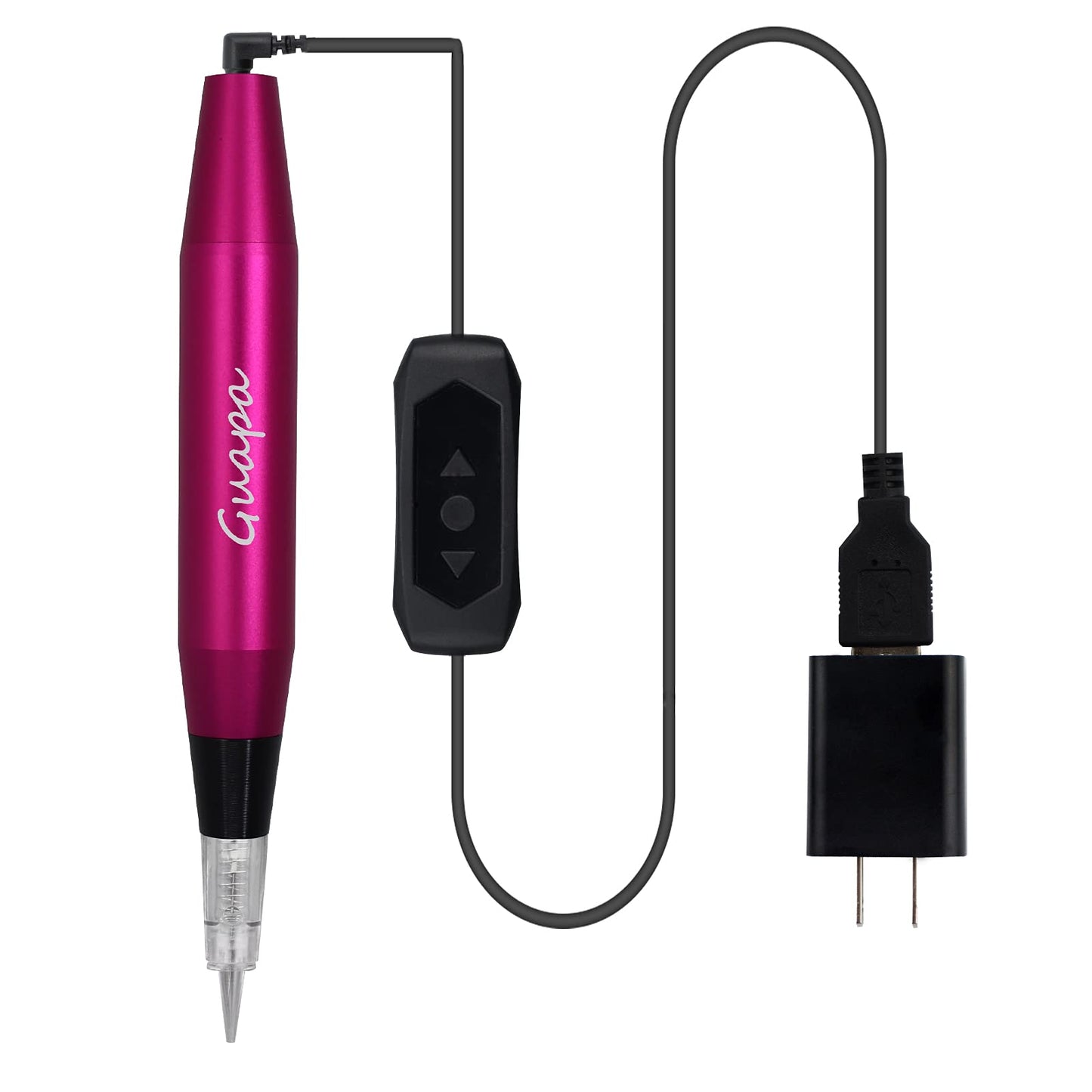 Portable Tattoo Machine Pen Eyebrow Lip Permanent Makeup Pen with 1R 3R Cartridge Needles for Ombre Brows Body Tattoo (Red Machine Kit)