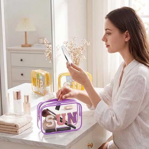 Clear Sun Makeup Bags Set - Waterproof Cosmetic & Toiletry Organizer, 20 Pcs