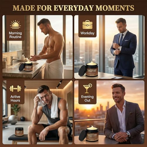 Allaura Beauty Woody Amber Pheromone Body Butter for Men – Hydrating Fragrance Moisturizer with Shea & Coconut Oil