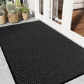 Outdoor Entrance Door Mat 3' x 5' Black Striped Non-Slip Heavy Duty Indoor Outdoor