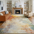 8x10 Rosy Cloud Abstract Washable Area Rug - Non-Slip Stain Resistant