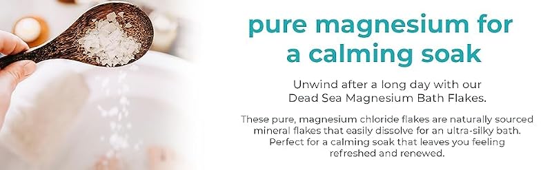 Natural Elephant Dead Sea Magnesium Bath Flakes 5 lb Bag | Pure Mineral Soak for Relaxation