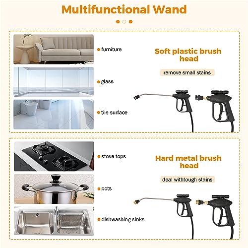 High Pressure Car Steam Cleaner for Auto Detailing - Handheld Steam Cleaner