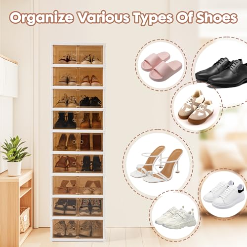 9-Tier Folding Shoe Rack Storage Organizer - Holds 18 Pairs - Space Saving