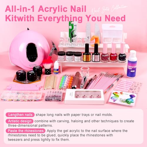 Acrylic Nail Kit with Colors & Tools for Beginners - Seasons Color Variation