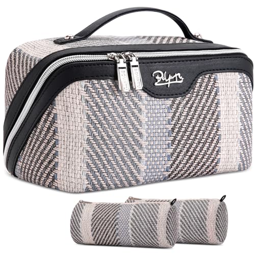 BOYATU Black Makeup Bag C-4 Travel Organizer with Detachable Small Bags