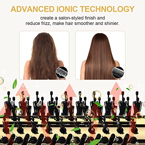 Dimecano 4-in-1 Hair Dryer Brush Volumizer with Negative Ion - Black Gold