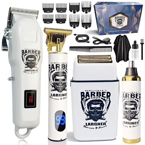 Professional Barber Shaver Set, Hair Clippers for Men, Cordless Beard Trimmer & Electric Razor Shavers for Men, Rechargeable Set Barber Hair Cutting Kit Men's Grooming Kit