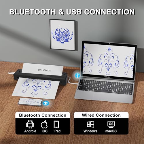 Portable Wireless Tattoo Stencil Printer with Transfer Paper for Artists & Beginners