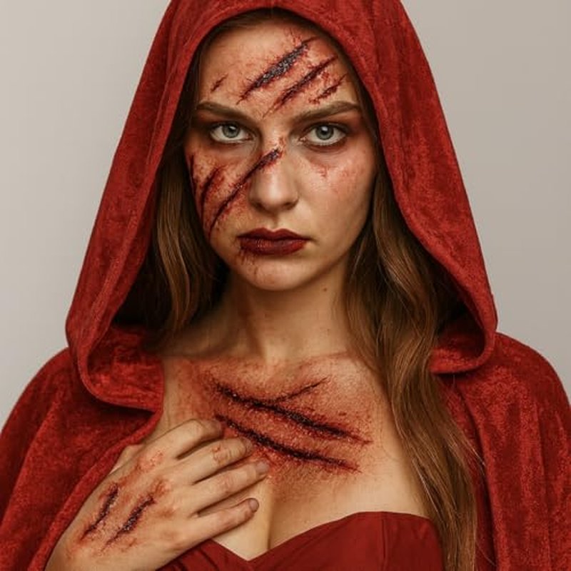 BOBISUKA 6 Piece Halloween SFX Special Effects Makeup Kit - Fake Blood Gel + Clear Liquid Latex + Black Tooth Paint + Modeling Scar Wax with Spatula Tool and Black Stipple Sponge All in One