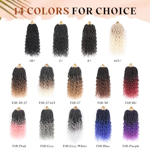 12 Inch Deep Faux Locs Crochet Hair for Black Women - 8 Packs, Purple