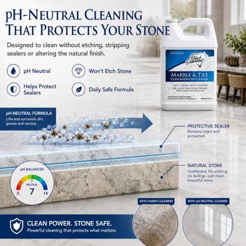 Black Diamond Stoneworks Marble & Tile Floor Cleaner Concentrate - 4-Gallon Pack of 128 Fl Oz Bottles