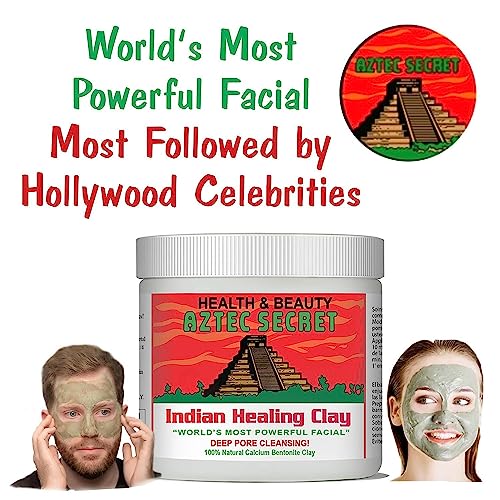 Verem Indian Healing Clay Deep Pore Cleansing Facial & Body Mask Natural Calcium Bentonite For Open Pores Tanning Pigmenration Black Heads Acne UNISEX (454 Grams) (Pack of 3)