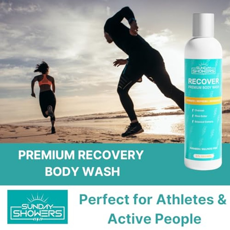 All Natural Recovery Body Wash - Revitalize and Rejuvenate with clean premium ingredients: Charcoal, Shea Butter, Eucalyptus, Tea Tree, Coconut Oil, Rosemary, Chamomile, Sage