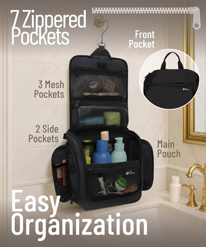 2 Pack Black D&D Wanderlust Travel Toiletry Bags for Women & Men Large Organizer