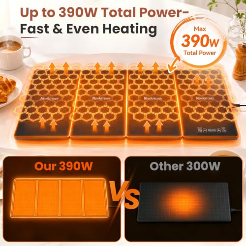 4-in-1 Electric Food Warming Tray 35x15 Inch with Temperature Control & Timer