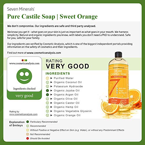 Seven Minerals Sweet Orange Castile Soap & Lemon Castile Soap (33.8 fl oz)