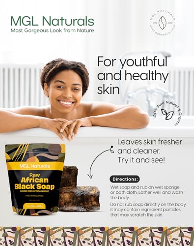 African Black Soap 1 lb - Natural Organic Face & Body Deep Cleansing Bar