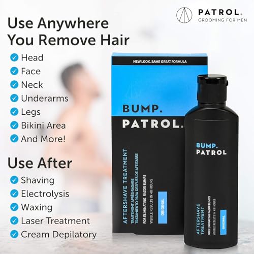 Bump Patrol Original Formula Aftershave Treatment Serum ? Razor Bump Stopper and Ingrown Hair Treatment for Men and Women, Ingrown Hair Serum with Salicylic Acid - 2 oz (Pack of 4)