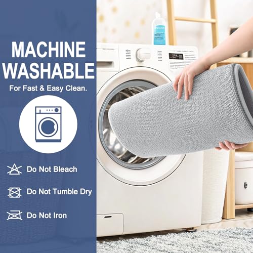 Memory Foam Bathroom Rug 59x35 Light Grey Absorbent Non-Slip Bath Mat