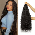 Goddess Boho Crochet Hair 24 Inch - 9 Pack Pre-Looped Box Braids for Women