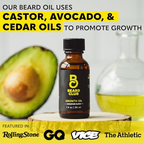 Premium Beard Growth Kit Sandalwood - Oil, Vitamins, Brush & Spray for Men