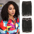 Jilbo Dark Brown Afro Kinky Curly Clip-In Hair Extensions 14 Inch 60g Remy Human Hair