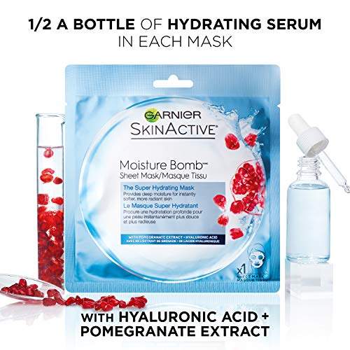Garnier SkinActive Super Hydrating Sheet Mask Set - 6 Count, Hyaluronic Acid & Pomegranate
