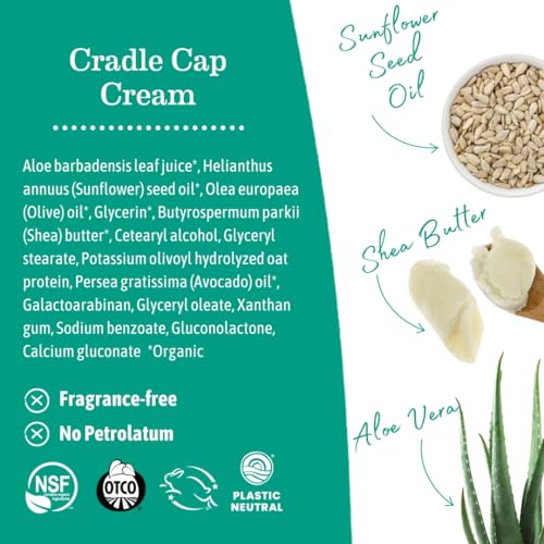 Earth Mama Cradle Cap Cream 2 oz Pack of 2 Organic Baby Hair & Scalp Care