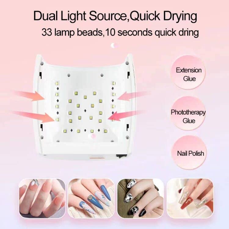 Pink Cordless UV LED Nail Lamp - Rechargeable Manicure Dryer with Smart Sensor