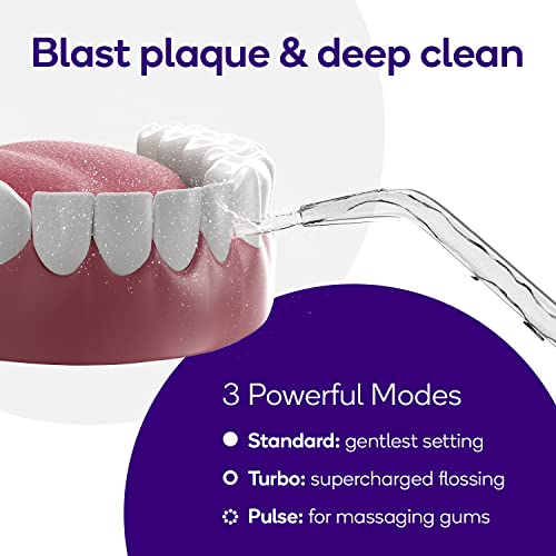 Burst Electric Water Flosser for Teeth Cleaning - Black, 3 Modes, Portable & Waterproof