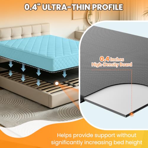 King Bunkie Board 76x80 Inches - Foldable Bed Support Platform, No Assembly